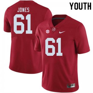 NCAA Youth Alabama Crimson Tide #61 Nathan Jones Stitched College 2020 Nike Authentic Crimson Football Jersey ZU17E60DN